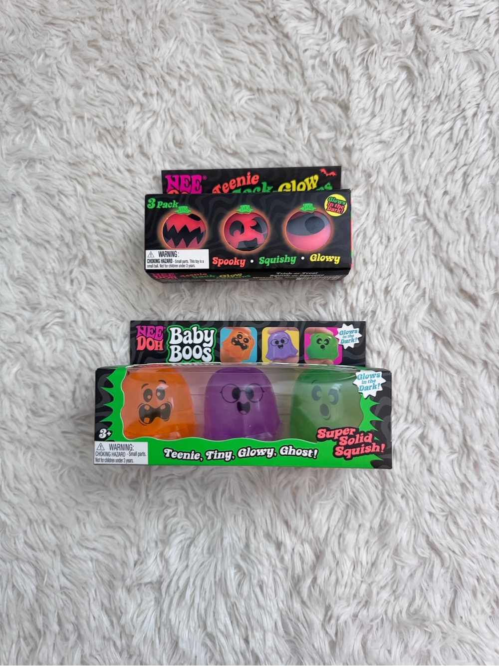 BNIB NeeDoh Baby Boos + Teenie Jack Glow Lanterns Bundle - HTF, Authentic